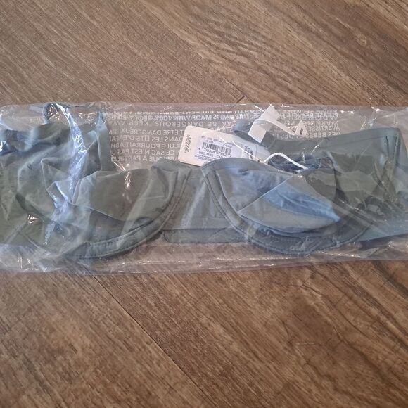 Aerie SMOOTHEZ Full Coverage Unlined Underwire Bra; Dark Green NWT - Picture 5 of 6